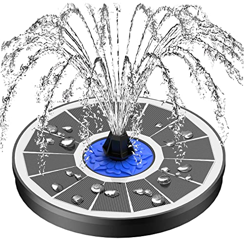 SZMP 2024 NEU Solar Springbrunnen für aussen 100% Glas, 3.5W Solar Teichpumpe mit 8 DIY Effekte Solar Wasserpumpe Solar schwimmender Fontäne Pumpe für Garten, Vogel-Bad, Teich, Fisch-Behälter von SZMP