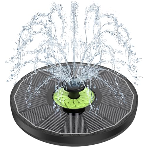 SZMP Solar Springbrunnen, 2025 Neue 3.5W Glas Solar Teichpumpe mit 7 Düsen & 4 Fixe Rohre Solar Wasserpumpe Solar Schwimmender Fontäne Pumpe für Garten, Teich, Vogel-Bad (Schwarz) von SZMP