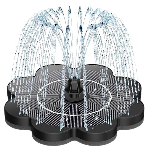 SZMP Solar Springbrunnen 3.5 Watt, 2025 Upgrade Glas Solarpanel Solar Teichpumpe mit 8 Düsen & 4 Fixe Rohre Solar Wasserpumpe Solar Schwimmender Fontäne Pumpe für Garten, Teich, DIY Wasserspiel von SZMP