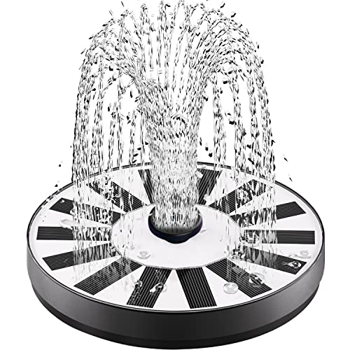 Springbrunnen Solar für Außen Klein, SZMP Solar Teichpumpe mit 7 Düsen & 4 Fixe Rohre Solar Wasserpumpe Solar schwimmender Fontäne Pumpe für Gartenteich Oder Springbrunnen Vogel-Bad Fisch Behälter von SZMP