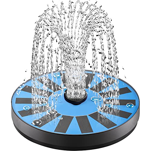 Springbrunnen Solar für Außen Klein, SZMP Solar Teichpumpe mit 7 Düsen & 4 Fixe Rohre Solar Wasserpumpe Solar schwimmender Fontäne Pumpe für Gartenteich Oder Springbrunnen Vogel-Bad Fisch Behälter von SZMP