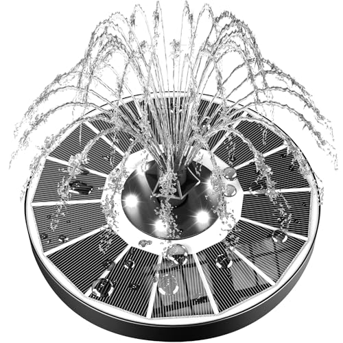 SZMP Solar Springbrunnen für außen 100% Glas 2024 Upgraded,3.5W Solar Teichpumpe mit 8 Effekte Solar Wasserpumpe Solar schwimmender Fontäne Pumpe für Garten,Vogel-Bad,Teich,Fisch-Behälter von SZMP