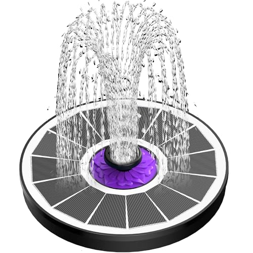 SZMP Solar Springbrunnen für außen 3.5W,2024 Upgraded Solarbrunnen Teichpumpe Solar mit 8 Effekte,Solar Wasserpumpe Solar schwimmender Fontäne Pumpe für Garten,Vogel-Bad,Teich,Fisch-Behälter von SZMP