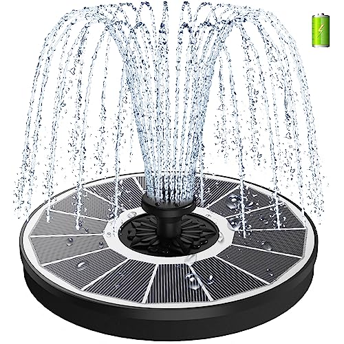 SZMP Solar Springbrunnen mit 3.5W 100% Glas,2024 Upgraded Solar Teichpumpe Eingebaute 2000mAh Batterie Wasserpumpe Solar Schwimmender Fontäne Pumpe mit 8 Effekte für Garten,Vogel-Bad,Fisch-Behälter von SZMP