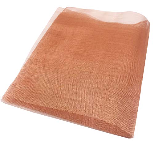 99% Reines Kupfernetz, Gewebtes Kupfersieb, 30.5cm x 100cm, #40 Mesh, Maschenweite 0.48mm, Kupfernetzgewebe, Feines Kupfernetz von SZONEE