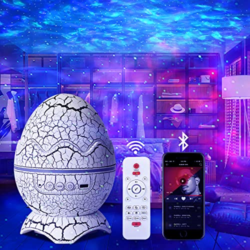 Dinosaurier Ei Galaxie Sternenhimmel Projektor mit Drahtlosem Musikplayer, Sternenprojektor Nachtlicht mit Weißem Rauschen,Nebel,Timer & Fernbedienung Beste Geschenk für Kinder/Erwachsene Schlafzimmer von SZPACMATE