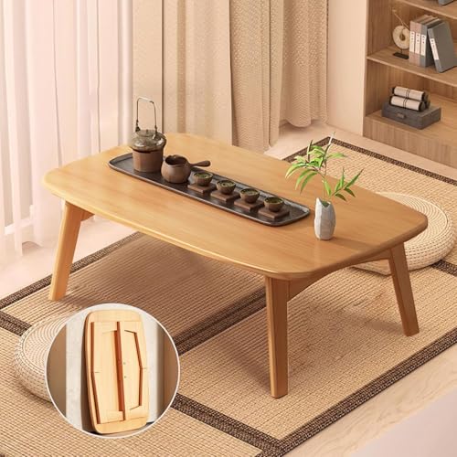 Japanischer Bodentisch, klappbarer Couchtisch aus Bambusholz, tragbarer klappbarer Couchtisch, Kotatsu-Tisch, Tatami-Tisch, niedriger Tisch zum Sitzen auf dem Boden, japanische Möbel (27,5" L x 15,7 Japanischer Bodentisch, klappbarer Couchtisch aus Bambusholz, tragbarer klappbarer Couchtisch, Kotatsu-Tisch, Tatami-Tisch, niedriger Tisch zum Sitzen auf dem Boden, japanische Möbel (27,5" L x 15,7 von SZPLLZY