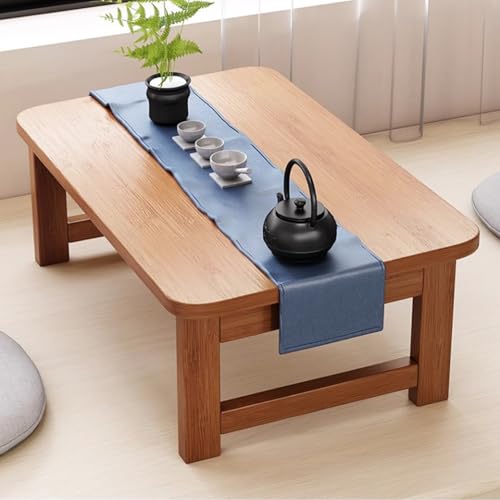 Niedriger Bodentisch, klappbarer Tee-/Couchtisch, niedriger Esstisch zum Sitzen, kleiner Kotatsu-Schreibtisch, Betttisch für Tatami, Sitzen auf dem Boden, Schlafzimmer, Erkerfenster, Teestube (braun Niedriger Bodentisch, klappbarer Tee-/Couchtisch, niedriger Esstisch zum Sitzen, kleiner Kotatsu-Schreibtisch, Betttisch für Tatami, Sitzen auf dem Boden, Schlafzimmer, Erkerfenster, Teestube (braun von SZPLLZY