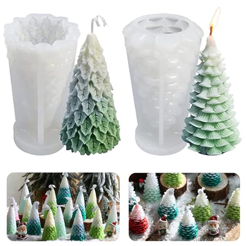 2 Pcs Candle Mould 3D Christmas Tree Christmas Tree Candle Moulds Candle Mould Silicone Christmas Tree für Die Herstellung Von Kerzen, Kunsthandwerk, Seife 2 Pcs Candle Mould 3D Christmas Tree Christmas Tree Candle Moulds Candle Mould Silicone Christmas Tree für Die Herstellung Von Kerzen, Kunsthandwerk, Seife von SZQIUNUBI
