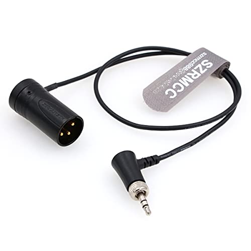 SZRMCC Low Profile XLR 3-poliger Stecker auf 3,5 mm TRS Audiokabel für Sennh-eiser EK500 Sony UWP-D Serie Wireless Transmitter Receiver (Schwarze Kappe) von SZRMCC