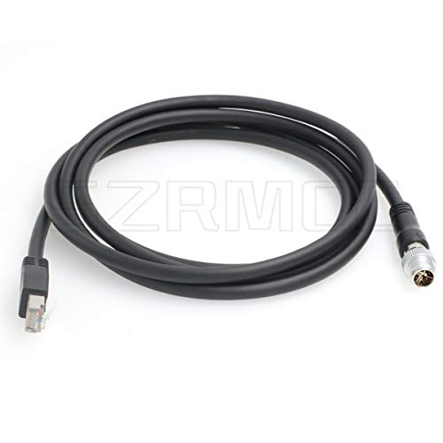 SZRMCC M12 8 Pin X-Coded Stecker auf RJ45 Ethernet Kabel Cat7e Gigabit Geschirmtes Wasserdicht Kabel für Basler GigE Cognex In-Sight Vision Industrial Kamera Sensors (Schwarz,3m) von SZRMCC