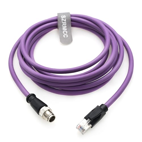 SZRMCC M12 8-poliger X-codierter Stecker auf RJ45 Cat6 Ethernet-Kabel, Gigabit-geschirmtes Netzwerk-GigE-Kabel für Basler Cognex in-Sight DataMan Matrix Vision Industriekamerasensor von SZRMCC