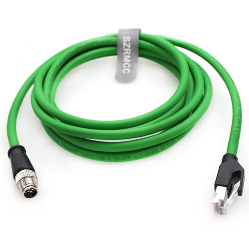 SZRMCC M12 8-poliger X-codierter Stecker auf RJ45 Cat6 Ethernet-Kabel, Gigabit-geschirmtes Netzwerk-GigE-Kabel für Basler Cognex in-Sight DataMan Matrix Vision Industriekamerasensor SZRMCC M12 8-poliger X-codierter Stecker auf RJ45 Cat6 Ethernet-Kabel, Gigabit-geschirmtes Netzwerk-GigE-Kabel für Basler Cognex in-Sight DataMan Matrix Vision Industriekamerasensor von SZRMCC