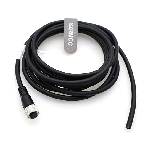 SZRMCC M12 A-Code 4 Pin Buchse auf Bare Wire Ethernet Sensoren Stromkabel für Industriekamera Feldbus Modul Gerät Netzwerk IO Link 22AWG (3M) von SZRMCC