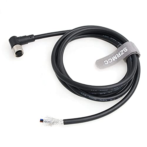 SZRMCC M12 A-Code 4 Pin Rechtwinklig Buchse auf Bare Wire Ethernet Sensoren Stromkabel für Industriekamera Feldbus Modul Gerät Netzwerk IO Link 22AWG (1M) von SZRMCC