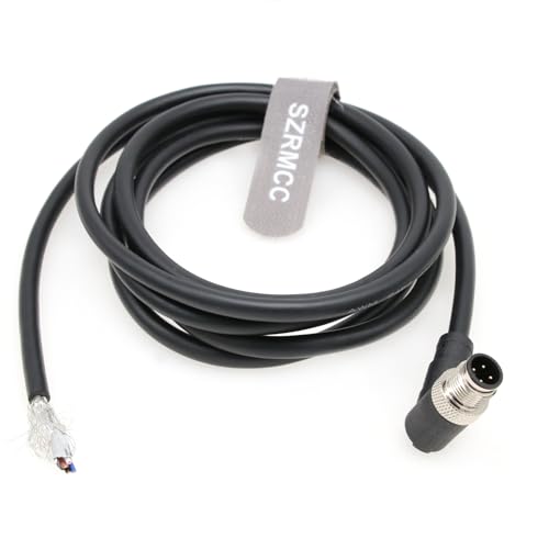SZRMCC M12 A-Code 4 Pin Stecker Rechtwinklig auf Blankem Draht IO Kabel für Industriekamera Sensorik Aktorik Verbindungen Gerät Netzwerk 22AWG (10m) von SZRMCC