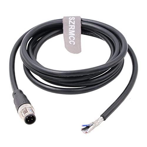 SZRMCC M12 A-Code 4 Pin Stecker auf Blankem Draht IO Kabel für Industriekamera Sensorik Aktorik Verbindungen Gerät Netzwerk 22AWG (1M) von SZRMCC