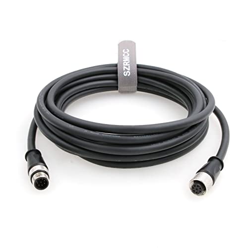 SZRMCC M12 A Code 8 Pin Stecker auf Buchse Sensor Kabel High Flex Wasserdicht Betätigungskabel für Cognex In-Sight Vision System Industrial Camera Automation Device Netzwerk (10m) von SZRMCC