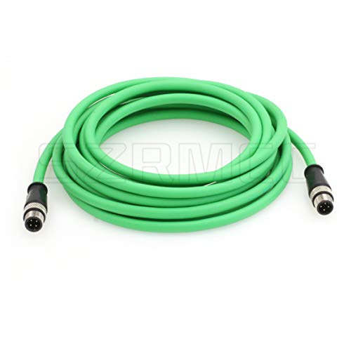 SZRMCC M12 Ethernet Kabel D-Code 4 Pin auf 4 Pin Stecker HighFlex Abgeschirmtes Netzwerkkabel für Industrielle Maschinen (5m/16ft) von SZRMCC