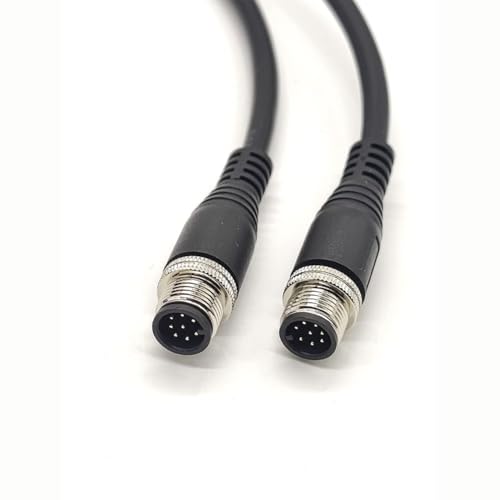 SZRMCC M12 Luftfahrt-Sensor-Stellantriebskabel, A-Code, 8-poliger Stecker auf Stecker, hochflexibles Elektrokabel für Cognex Industrieautomatisierungs-Feldbusmodul (5 m) von SZRMCC