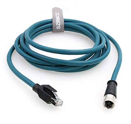 SZRMCC M12 X-Code 8 Pin Buchse auf RJ45 Ethernet Sensor Kabel Cat 7e Hochflexibel Wasserdicht Netzwerkkabel für Industriekamera Automatisierungs (3m) von SZRMCC