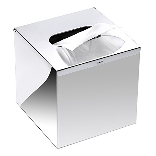 SZRWD Tissue Box Edelstahl, Kosmetiktücher-box Silber für Badezimmer, Wohnzimmer, Badezimmer, Hotel, Restaurant von SZRWD