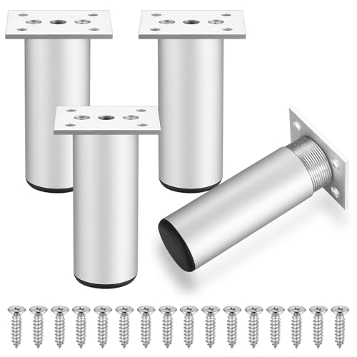 4 Stück 15cm Möbelfüße, Alulegierung Möbelfüsse, Schrankfüße, Sofabeine, Schrankbeine, Möbelbeine für Stühle Tisch Schrank Schreibtisch Regal Couch Sofa Füße Beine mit Schrauben von SZSIQI