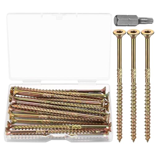 20 Stk Holzschrauben Torx Schrauben Set, 5,0 x 90 mm Terrassenschrauben, Spanplattenschrauben, Universalschrauben, Senkkopfschrauben Set, Selbstschneidend Schrauben flacher Kopf 20 Stk Holzschrauben Torx Schrauben Set, 5,0 x 90 mm Terrassenschrauben, Spanplattenschrauben, Universalschrauben, Senkkopfschrauben Set, Selbstschneidend Schrauben flacher Kopf von SZSLMY