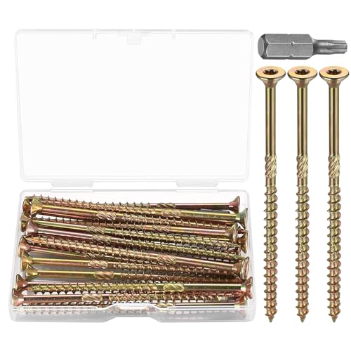 20 Stk Holzschrauben Torx Schrauben Set, 5,0 x 90 mm Terrassenschrauben, Spanplattenschrauben, Universalschrauben, Senkkopfschrauben Set, Selbstschneidend Schrauben flacher Kopf von SZSLMY