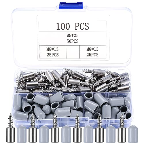 50 STK Regalbodenträger Bodenträger mit 50 Gummischutz Abdeckung, Selbstschneidende Integrierte Schraubenlaminathalterung, Regalstifte, Regalstützen, Regalbretthalter für Möbel, Schränke Silber von SZSLMY