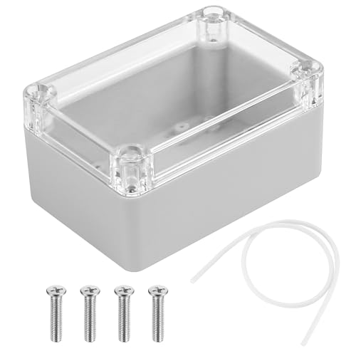 ABS Plastik Elektronische Gehäuse Box, Wasserdichte IP65 Leergehäuse Kunststoff Gehäuse mit Klar Deckel, Industriegehäuse, Abzweigdose Anschlussdose Verteilerdose Anschlusskasten, 100 x 68 x 50 mm von SZSLMY