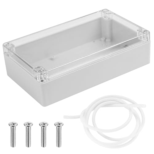 ABS Plastik Elektronische Gehäuse Box, Wasserdichte IP65 Leergehäuse Kunststoff Gehäuse mit Klar Deckel, Industriegehäuse, Abzweigdose Anschlussdose Verteilerdose Anschlusskasten, 200 x 120 x 56 mm von SZSLMY