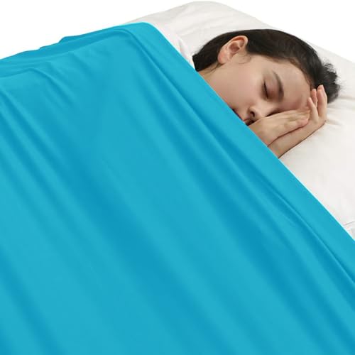SZSMART Sensorische Kompressionsdecke für Kinder, Lycra-Elastan-Bettlaken, atmungsaktive, sensorische gewichtete Decke zur Linderung von Stress für Kinder mit Autismus, Angstzuständen (Himmelblau, von SZSMART