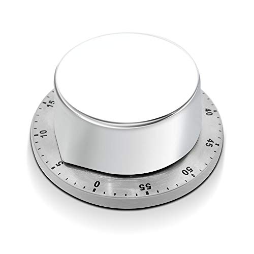 Küchentimer Kurzzeitmesser, SZSMD Küchenwecker aus Edelstahl, Kochuhr Mechanische Timer mit 60 Minute Timing Countdown, Eieruhr/Zeitmesser für Haushalt Küche Kochen Backen Dampfgaren von SZSMD