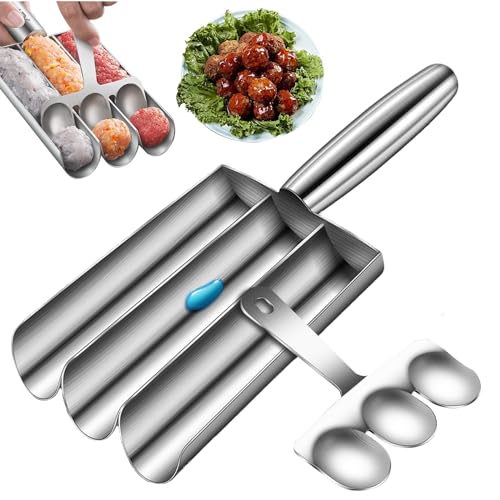 SZSMW FleischbäLlchen Former - Meatball Maker - HackbäLlchen Former - Geeignet zur Herstellung Von FleischbäLlchen, FischbäLlchen, GemüSebäLlchen oder EisbäLlchen (Mit Kleinem Spatel) von SZSMW
