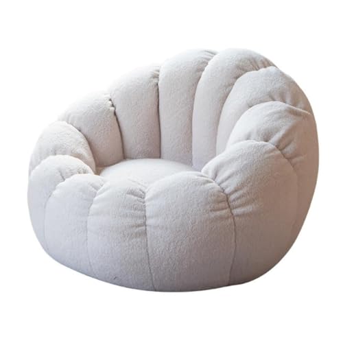 Gemütlicher Sitzsack-Stuhlbezug für Jugendliche und Erwachsene – flauschiger Teddy-Fleece-Überzug, perfekt für die Entspannung im Wohnzimmer, Weiß von SZSXYBZ