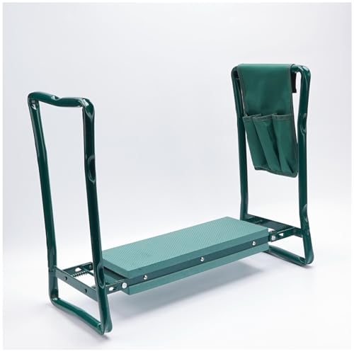SZSZLDZSW Knie Komfort Garten Garten kniebank Zwei n Eins Kniematte,Bank,Kniematte,Pflanzenhocker,mit Schaumstoffmatte,Werkzeugset, faltbar,gepolstert,gelenkschonend Grün 60cmX27cmX50cm von SZSZLDZSW