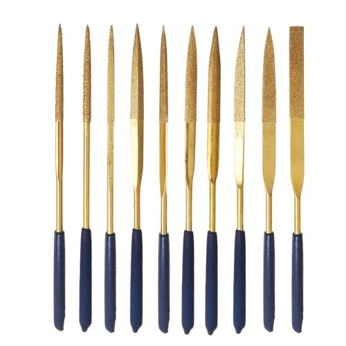 10-teiliges beschichtetes Mini-Diamantfeilen-Set, Flache Nadel, quadratisch, rund, dreieckig, Gewehrfeilen for Metall, Schmuck,Holz, Schnitzerei, Schleifen, Polieren, Werkzeug – 3 x 140 mm 10-teiliges beschichtetes Mini-Diamantfeilen-Set, Flache Nadel, quadratisch, rund, dreieckig, Gewehrfeilen for Metall, Schmuck,Holz, Schnitzerei, Schleifen, Polieren, Werkzeug – 3 x 140 mm von SZTVECFW
