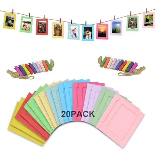 20 Stück Farbe Papp-Fotorahmen mit Aufhängeschnur & Holzpflöcken für Ihren Fotobanner, Ihre Fotowand, Fotogirlande und Event-Dekorationen. 20 Stück Farbe Papp-Fotorahmen mit Aufhängeschnur & Holzpflöcken für Ihren Fotobanner, Ihre Fotowand, Fotogirlande und Event-Dekorationen. von SZWLJ