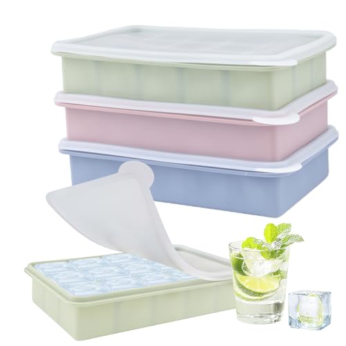 3er-Pack Silikon-Eiswürfelbehälter in Morandi-Farben | 15-Fach-Design in Pastellgrün, Hellblau & Rosé für Gin-Cocktails, Eis-Kaffee & Tiefkühlblöcke | Robust & Wiederverwendbar 3er-Pack Silikon-Eiswürfelbehälter in Morandi-Farben | 15-Fach-Design in Pastellgrün, Hellblau & Rosé für Gin-Cocktails, Eis-Kaffee & Tiefkühlblöcke | Robust & Wiederverwendbar von SZWLJ