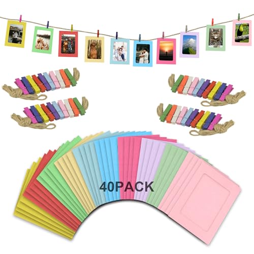 40 Stück Farbe Papp-Fotorahmen mit Aufhängeschnur & Holzpflöcken für Ihren Fotobanner, Ihre Fotowand, Fotogirlande und Event-Dekorationen. 40 Stück Farbe Papp-Fotorahmen mit Aufhängeschnur & Holzpflöcken für Ihren Fotobanner, Ihre Fotowand, Fotogirlande und Event-Dekorationen. von SZWLJ
