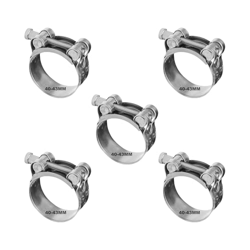 T-Gelenkbolzenschelle 5 Stück 40–43mm Stahlchellen Edelstahl, Langlebige Rohrschellen, Auspuffschelle & Schlauchschelle – Sichere Verbindung für verschiedene Anwendungen von SZWLJ