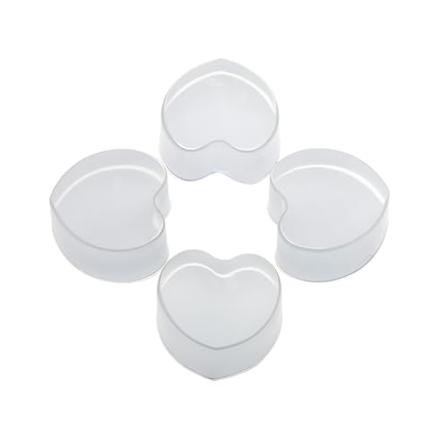 Türstopper Boden,Gummi-Türstopper Wandschutz,Transparent Unsichtbar Stumm Türklinkenpuffer,Selbstklebend Herzförmig Anti-Kollision Türstopper Pad,für Hartböden Geeignet Schutz Wand Möbeln (4 Stück) von SZWLJ