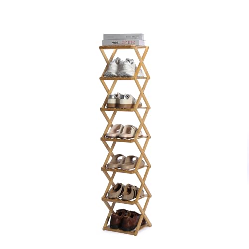 Faltbares Schuhregal, mehrstöckiges Bambus-Schuhregal für Eingangsbereich, Wohnzimmer, Küche, Schrank, platzsparender Organizer für Schuhe, Bücher, Kochgeschirr, stabiles und umweltfreundliches Design Faltbares Schuhregal, mehrstöckiges Bambus-Schuhregal für Eingangsbereich, Wohnzimmer, Küche, Schrank, platzsparender Organizer für Schuhe, Bücher, Kochgeschirr, stabiles und umweltfreundliches Design von SZXDS