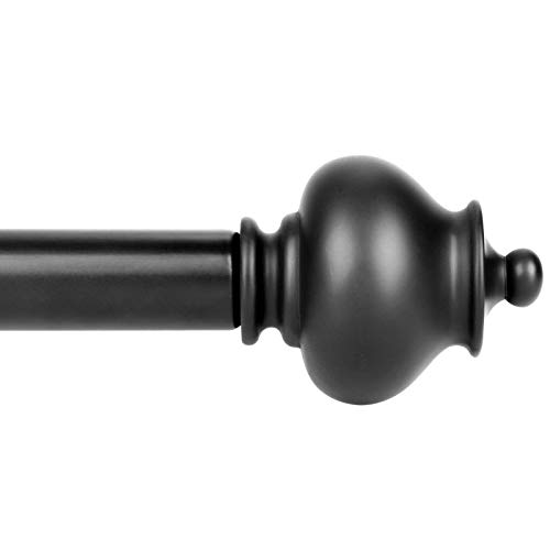 SZXIMU Gardinenstange Ausziehbar 182-365 cm Schwarz Vorhangstange mit Kürbisförmigem Endstück 72-144'' von SZXIMU