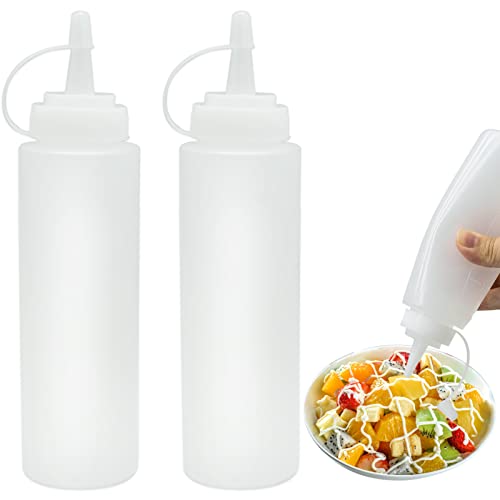 2 Stück 230 ml (8 oz) Squeeze Flasche, Plastik Quetschflasche Mit Kappen, Squeeze Condiment Flaschen für Ketchup, Pigment Quetschflasche von SZXMDKH