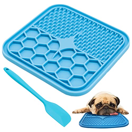 Leckmatte Hund, BPA-frei, 1er Pack Leckmatte für Hunde, Große Hunde leckmatte mit superstarker Saugkraft, mit 1 Silikonspatel, Hunde leckmatte für Hundebaden, Trainieren, Fellpflege & Klauenpflege von SZXMDKH