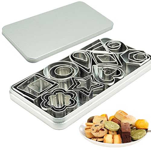 SZXMDKH Mini-Ausstecher-Set - 30 kleine Formen zum Ausschneiden von Teig, Tortenkruste und Obst Rundes Herz Quadratisches Dreieck Ovaler Regentropfen Geometrische Cutter, mnmh030, Silber SZXMDKH Mini-Ausstecher-Set - 30 kleine Formen zum Ausschneiden von Teig, Tortenkruste und Obst Rundes Herz Quadratisches Dreieck Ovaler Regentropfen Geometrische Cutter, mnmh030, Silber von SZXMDKH