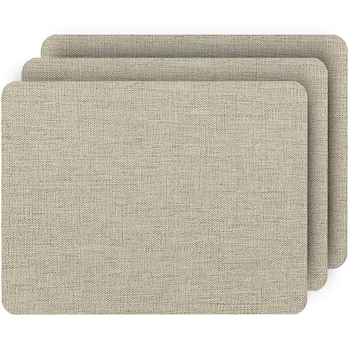Leinenstoff Reparatur Patch 20x28cm(3er) - Stoff Flicken Selbstklebend Dunkelbeige, Selbstklebender Stoffe-Reparaturaufkleber, Selbstklebende Stoffe für Möbel, Leinen-Kissen, Autositze, Kopfteile von SZYCKJGS