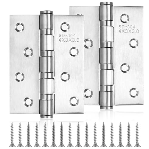 2 x Scharniere304Klappbar Edelstahl Türscharniere für Holztüren, 100mm x 75mm Edelstahl Scharniere mit Kugellager, Metallscharniere Schwerlast Klavierband Scharnieren Klein für Türen Fenster Schränke 2 x Scharniere304Klappbar Edelstahl Türscharniere für Holztüren, 100mm x 75mm Edelstahl Scharniere mit Kugellager, Metallscharniere Schwerlast Klavierband Scharnieren Klein für Türen Fenster Schränke von SZYILIDA
